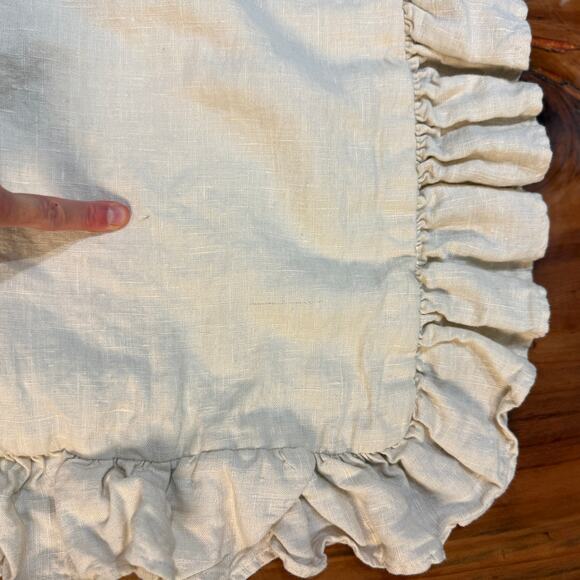Vintage Ralph Lauren Pillow Sham Linen Ruffle Classic Avery G3-10 - Picture 3 of 6